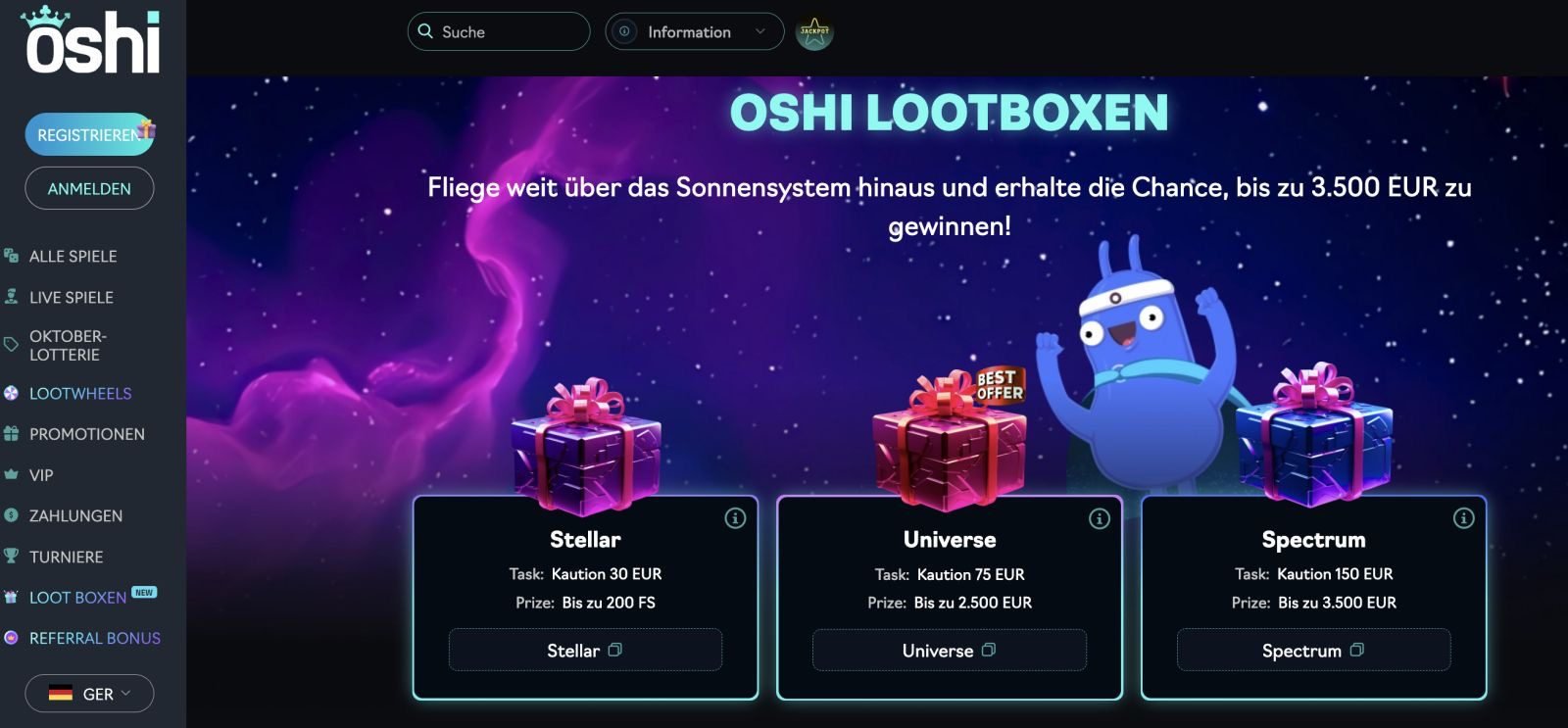 oshi casino offers
